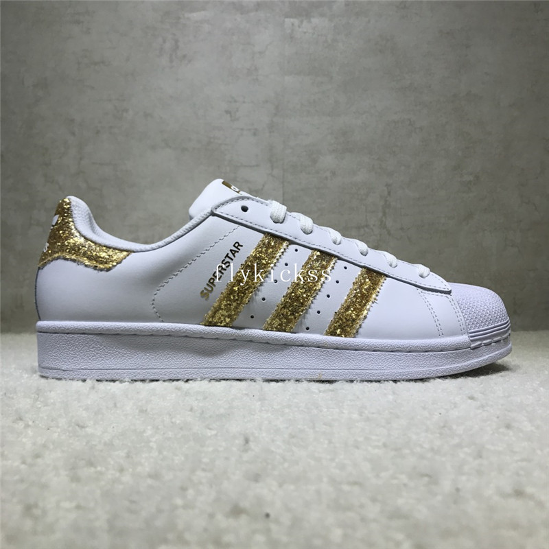 Adidas Superstar White Golden Strips S76924